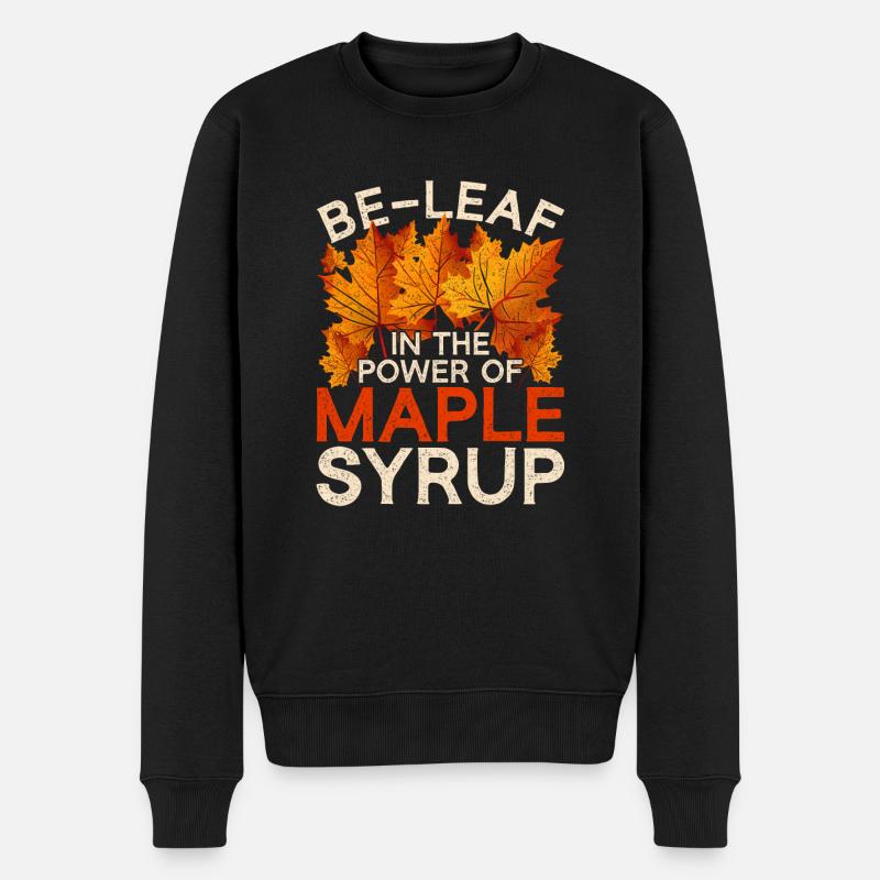 Maple Syrup Maple Sap - Men's Premium Organic Jumper - black