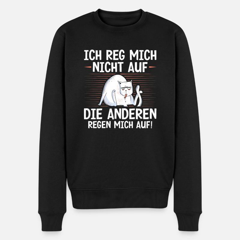 Ich Reg Mich Nicht Auf Die Anderen Regen Mich Auf - Männer Premium Bio Pullover - Schwarz