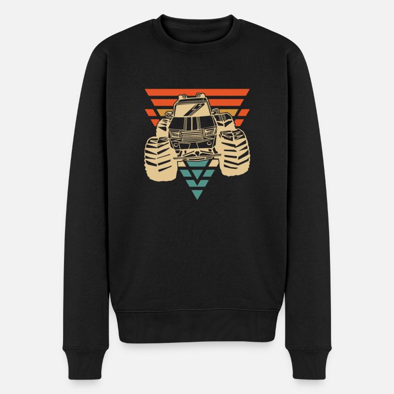 Monster Truck - Männer Premium Bio Pullover - Schwarz