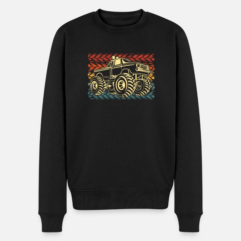 Monster Truck - Männer Premium Bio Pullover - Schwarz