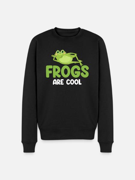Frogs are cool frog lovers, - Men's Premium Organic Jumper - black