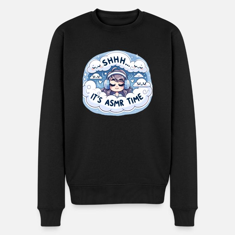 Asmr Whispering Asmr Enthusiast Mindfulness - Männer Premium Bio Pullover - Schwarz