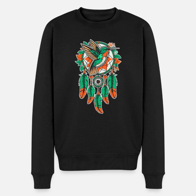 Colibri Dreamcatcher Oiseau - Pull Premium bio Homme - noir