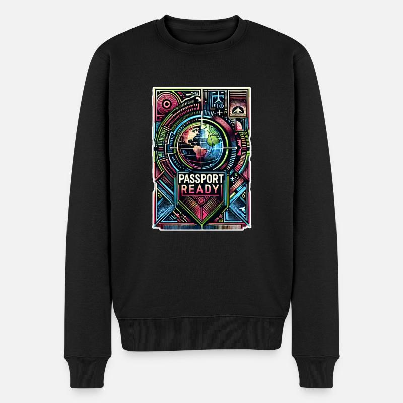 Passport Ready 10 - Männer Premium Bio Pullover - Schwarz