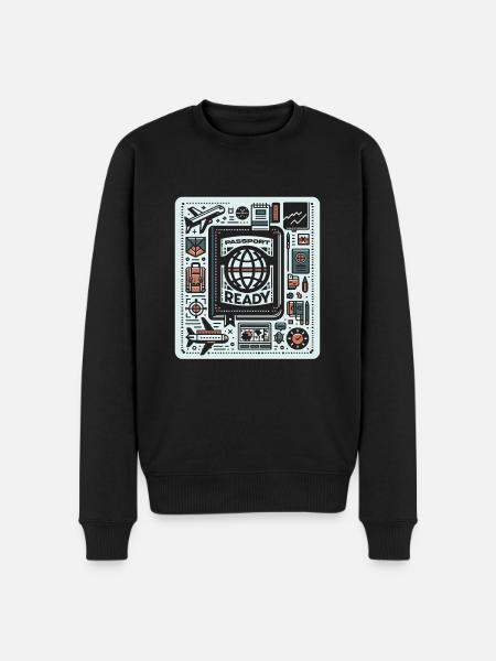Passport Ready 5 - Men's Premium Organic Jumper - black