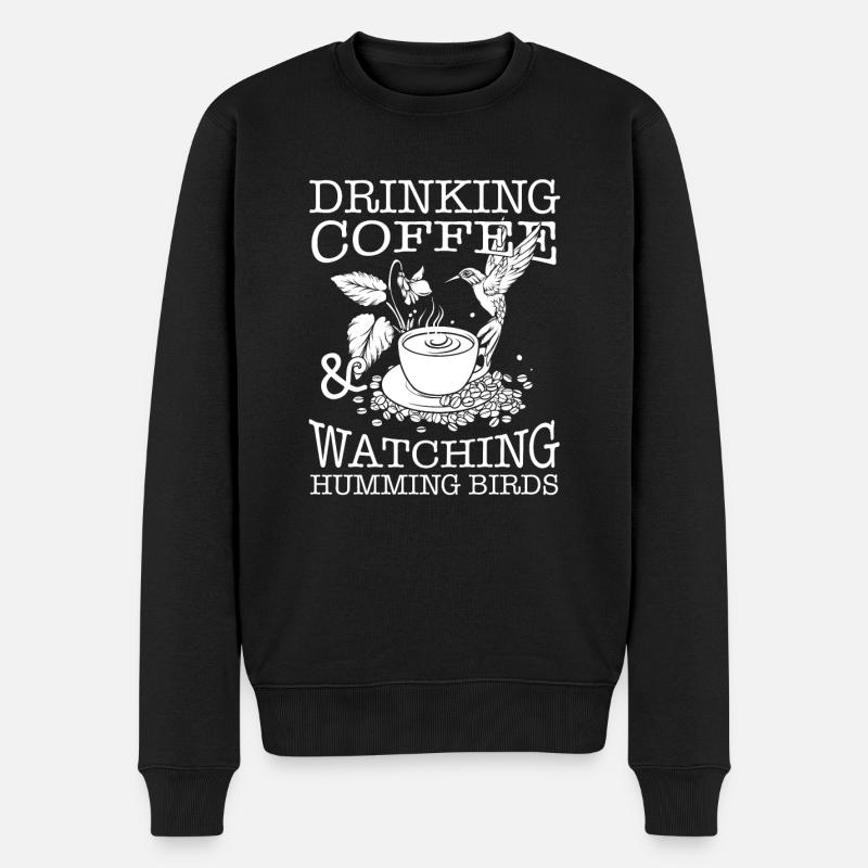 Kolibri Kaffeevogel - Männer Premium Bio Pullover - Schwarz