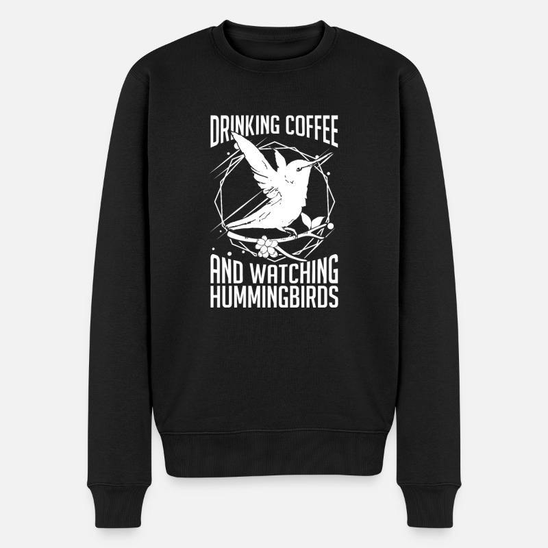 Kolibri Kaffeevogel - Männer Premium Bio Pullover - Schwarz