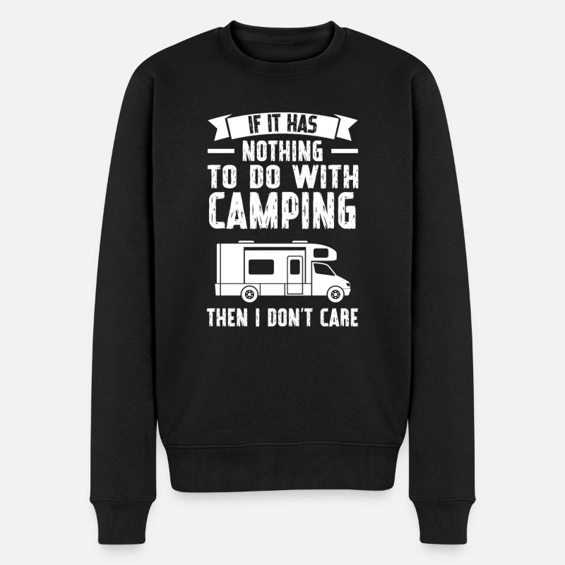 Campen Camping Campingplatz Geschenk - Männer Premium Bio Pullover - Schwarz