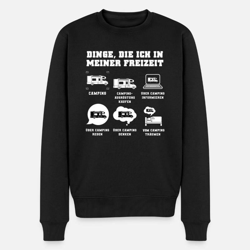 Campen Camping Camper Geschenk - Männer Premium Bio Pullover - Schwarz