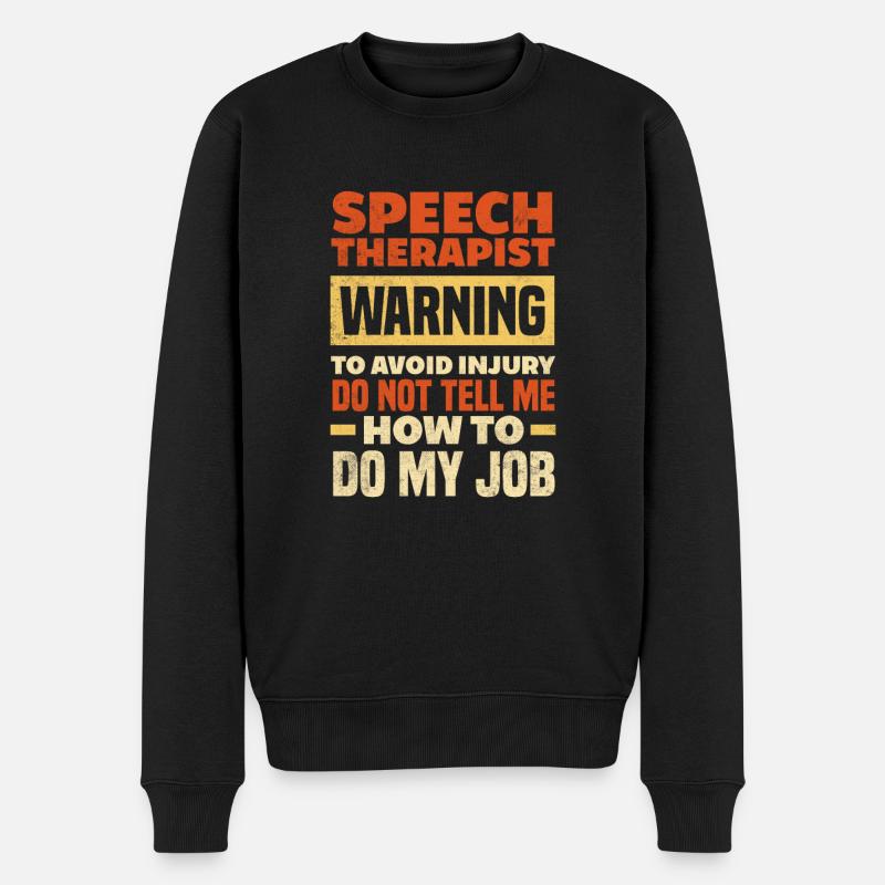 Sprachtherapeutin Sprachheilpädagogin Logopädin - Männer Premium Bio Pullover - Schwarz