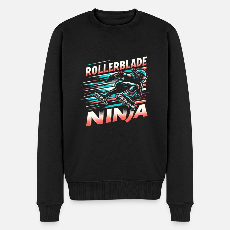 Rollerblade Ninja 13 - Männer Premium Bio Pullover - Schwarz