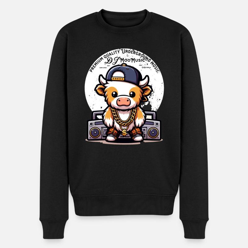 Dj MooMusic - BoomBox (Rétro) - Pull Premium bio Homme - noir
