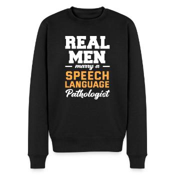 Orthophoniste, orthophoniste, orthophoniste - Pull Premium bio Homme - noir - Devant - Nico (187cm)