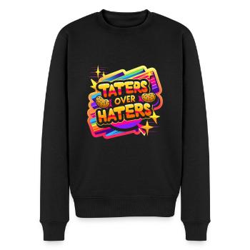 taters over haters 14 - Männer Premium Bio Pullover - Schwarz - Vorne - Nico (187cm)