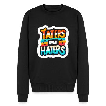 Taters Over Haters 21 - Männer Premium Bio Pullover - Schwarz - Vorne - Nico (187cm)