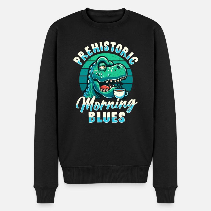 Dinosaure Trex avec - Pull Premium bio Homme - noir
