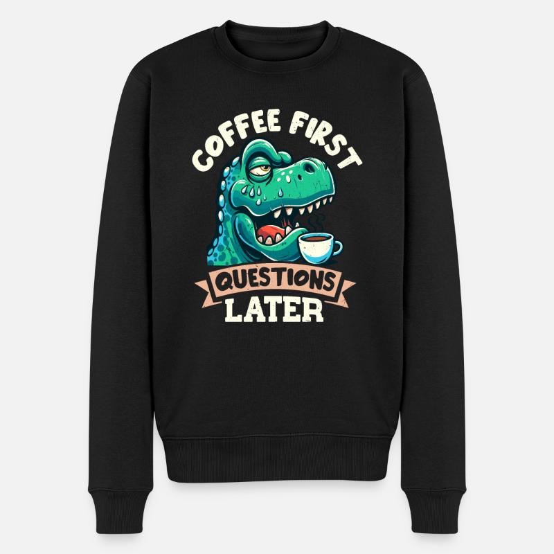 Dinosaure Trex avec - Pull Premium bio Homme - noir