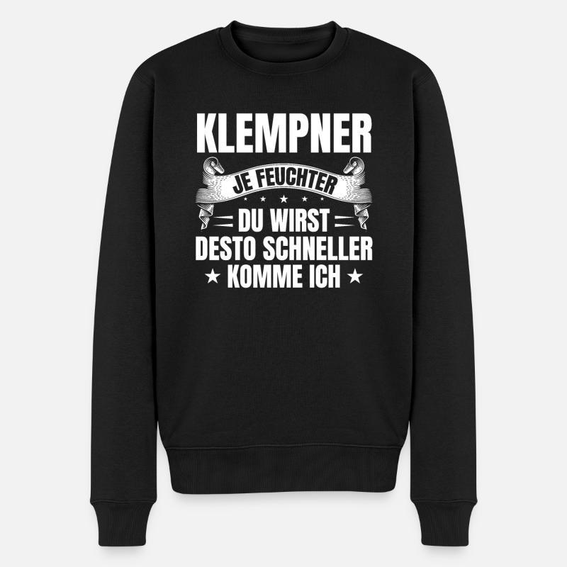 Klempner Beruf Heizungsbauer Geschenk - Männer Premium Bio Pullover - Schwarz