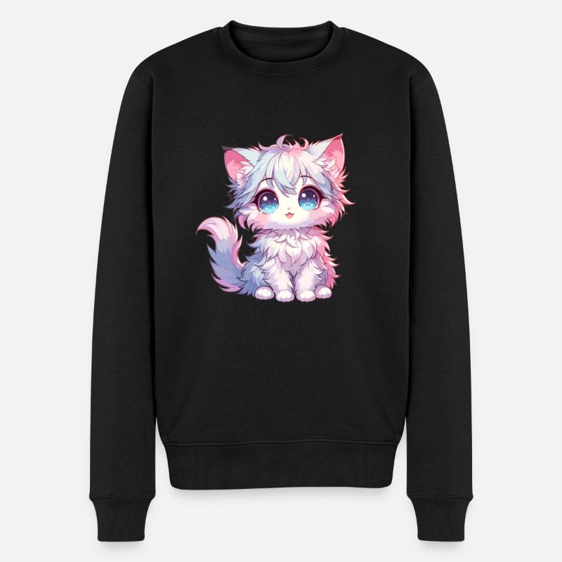 Anime Bébé Chat - Pull Premium bio Homme - noir
