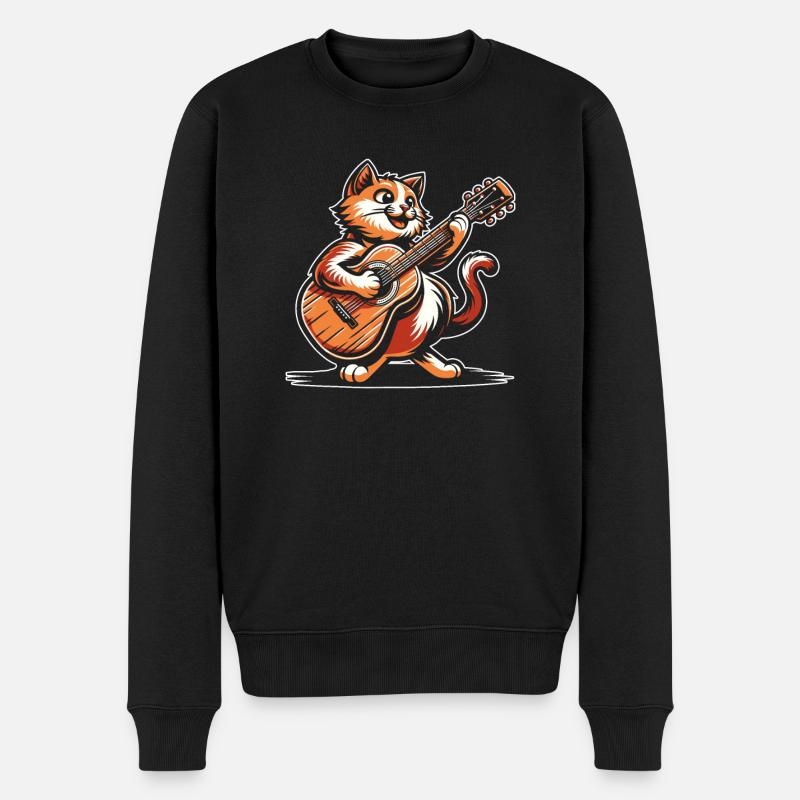 Akustikgitarre - Männer Premium Bio Pullover - Schwarz