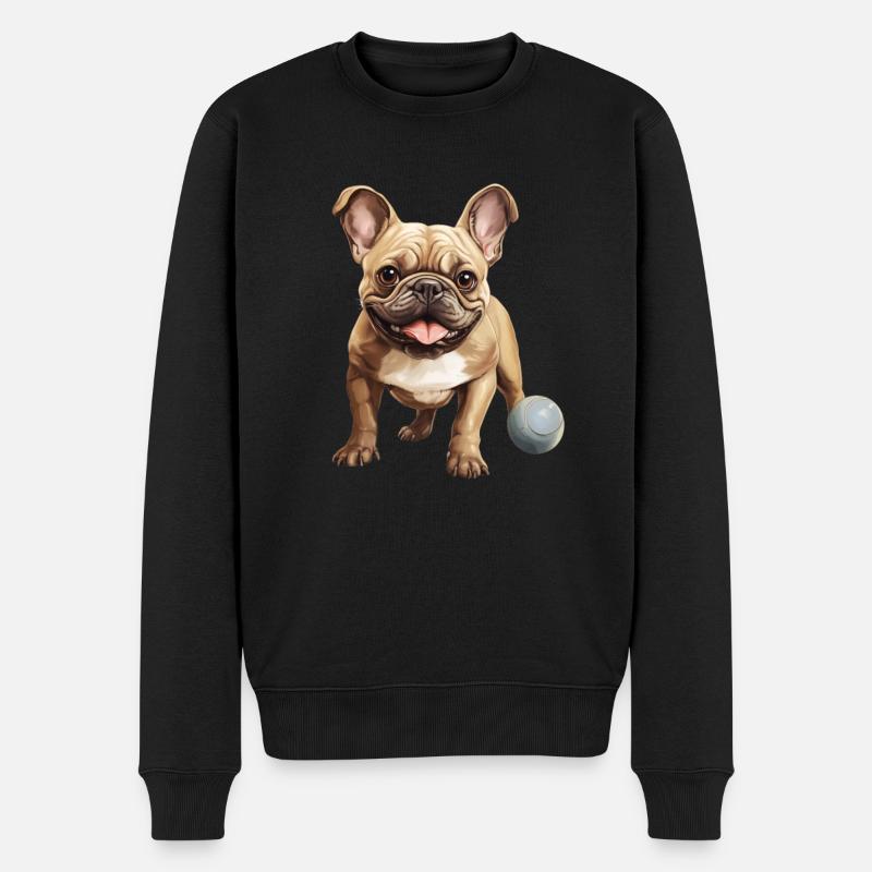 Propriétaire d'un chien Frenchie Chiens - Pull Premium bio Homme - noir