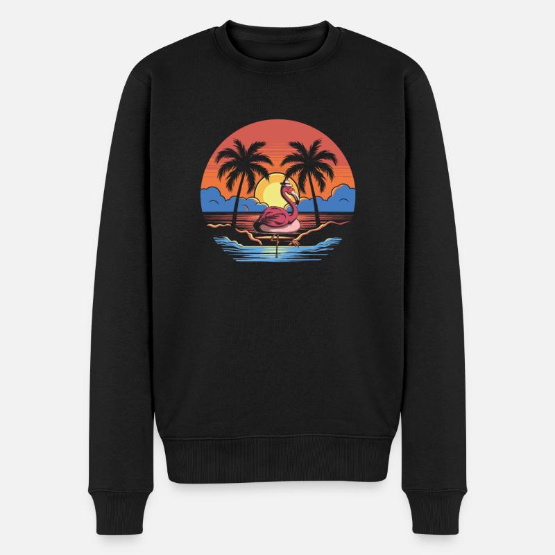 Flamingo - Männer Premium Bio Pullover - Schwarz