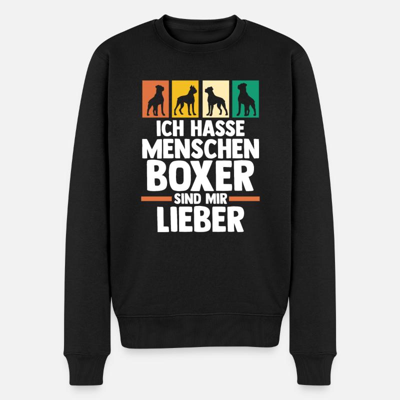Chien Boxer allemand - Pull Premium bio Homme - noir
