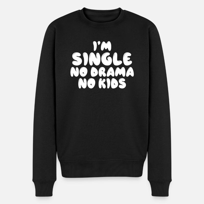 Single Gift - Männer Premium Bio Pullover - Schwarz