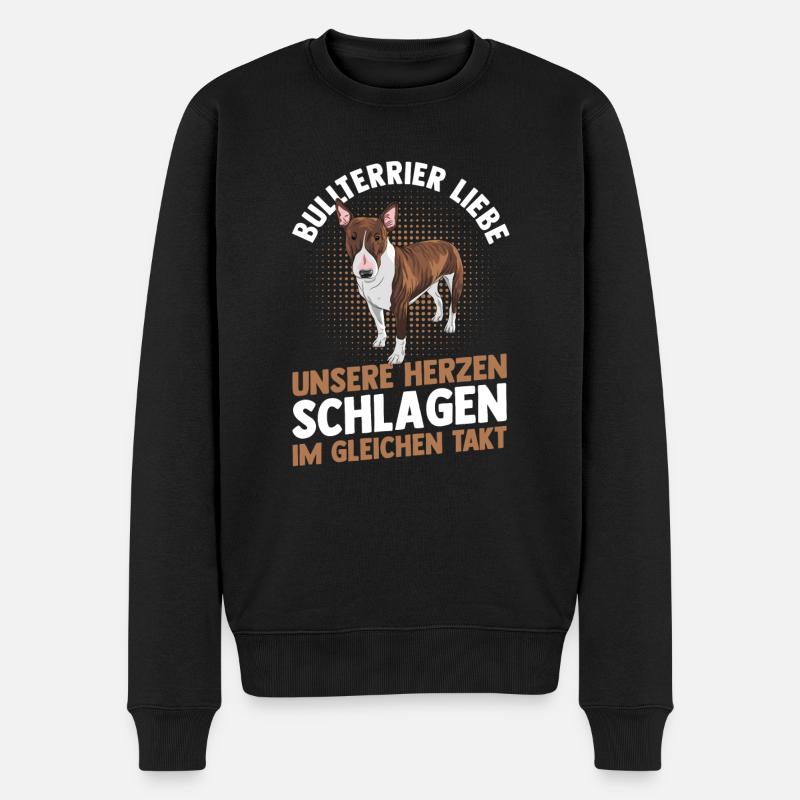 Hund Bullterrier - Männer Premium Bio Pullover - Schwarz