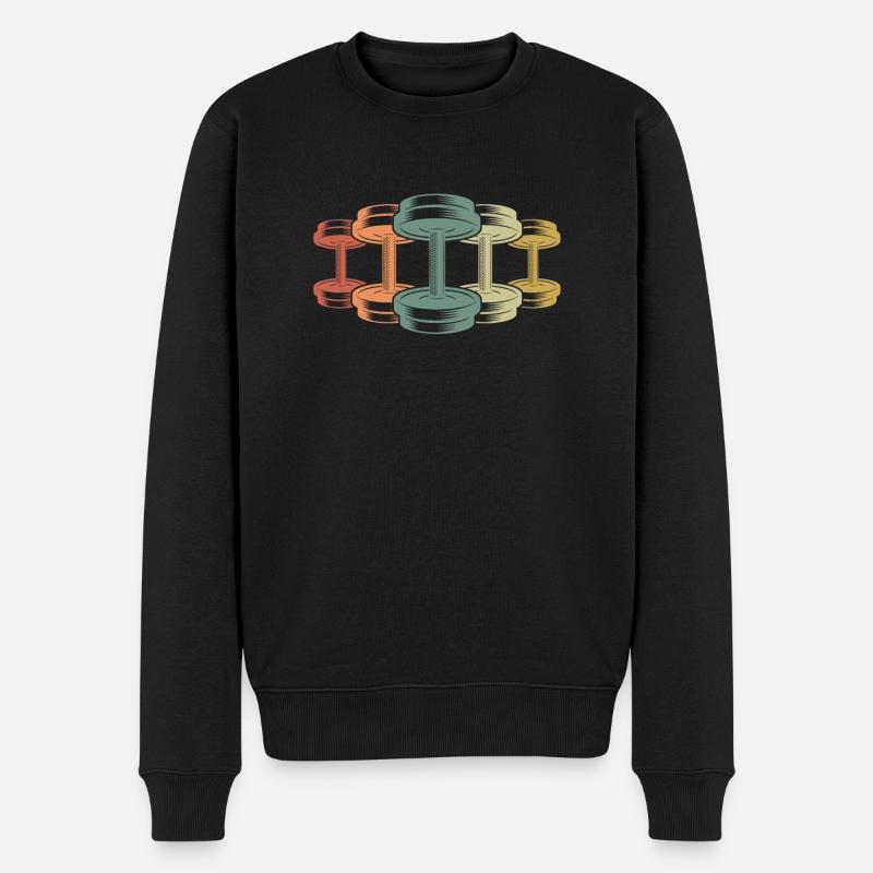 Fitness Hantel - Männer Premium Bio Pullover - Schwarz