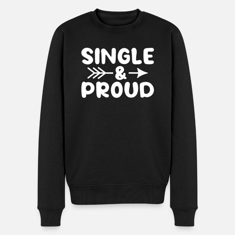 Single Gift - Männer Premium Bio Pullover - Schwarz