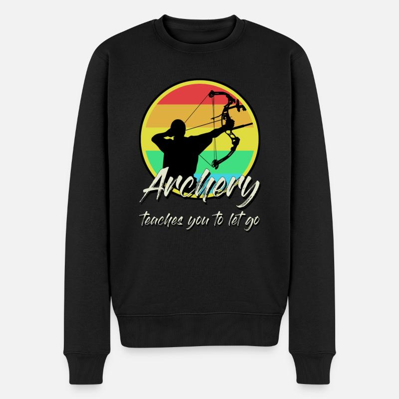 Archery Bow Shooting - Männer Premium Bio Pullover - Schwarz