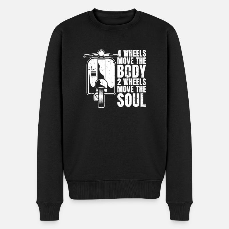 Motorroller - Männer Premium Bio Pullover - Schwarz