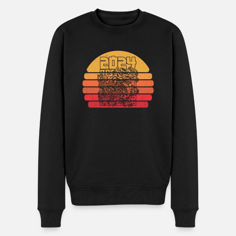 Jahr Des Drachen 2024 - Männer Premium Bio Pullover - Schwarz