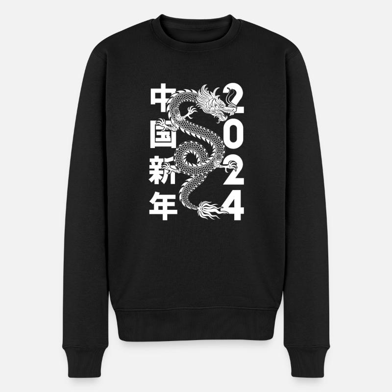 Année du Dragon 2024 - Pull Premium bio Homme - noir