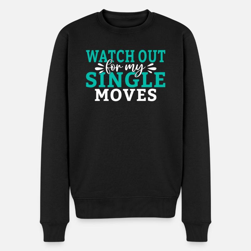 Single Gift - Männer Premium Bio Pullover - Schwarz