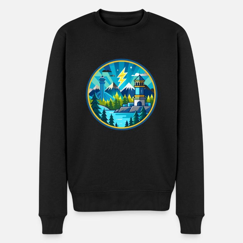 Thunder Bay - Männer Premium Bio Pullover - Schwarz