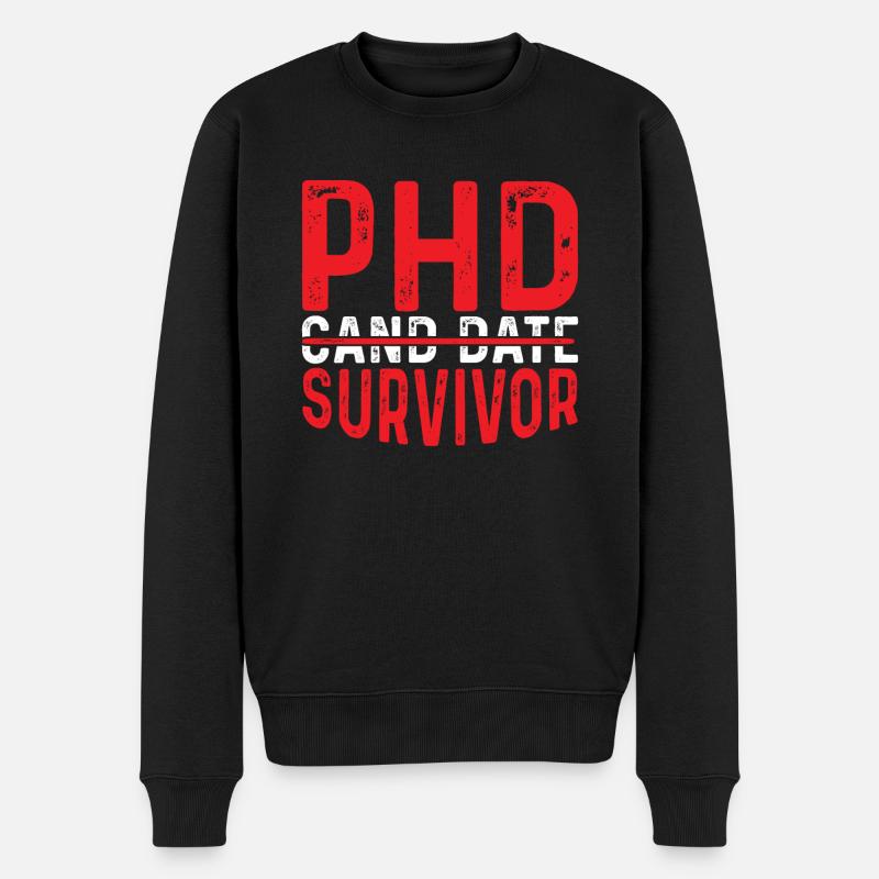 Phd Candidate Survivor 12 - Männer Premium Bio Pullover - Schwarz