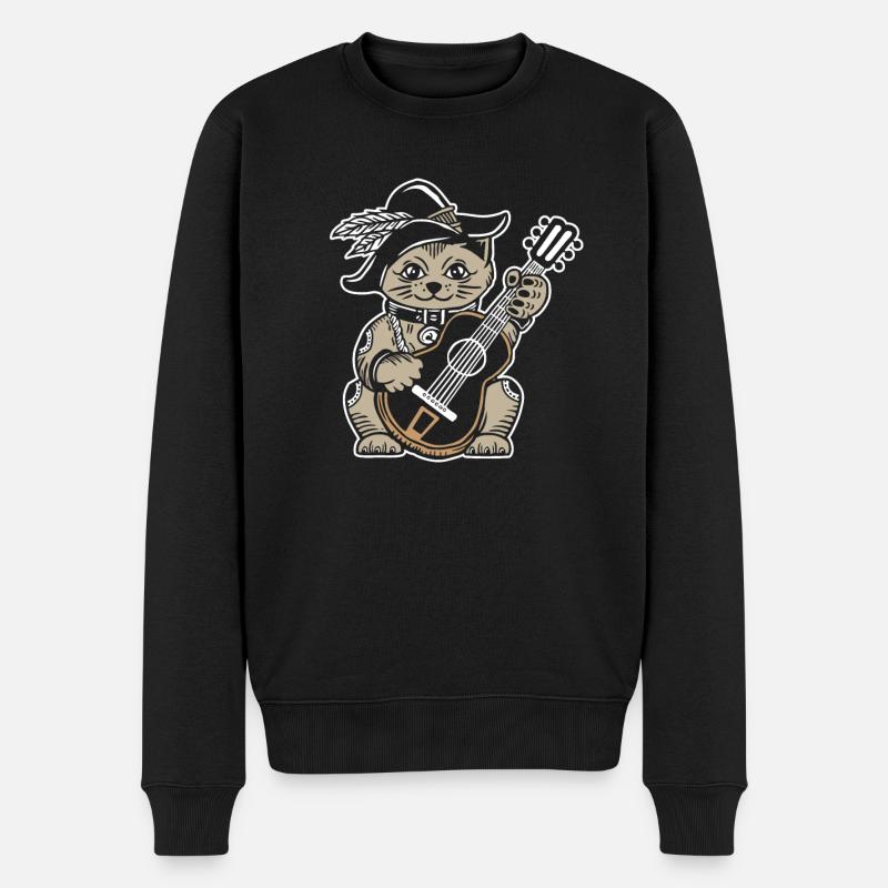 Akustikgitarre - Männer Premium Bio Pullover - Schwarz