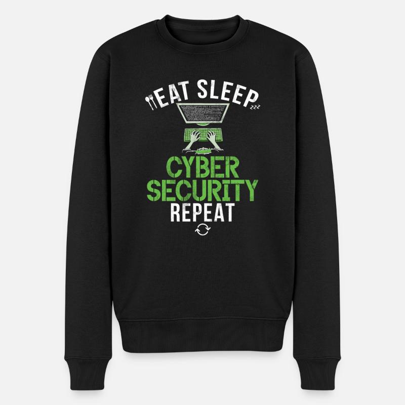 Cyber-sicherheits-hacker-hacking - Männer Premium Bio Pullover - Schwarz