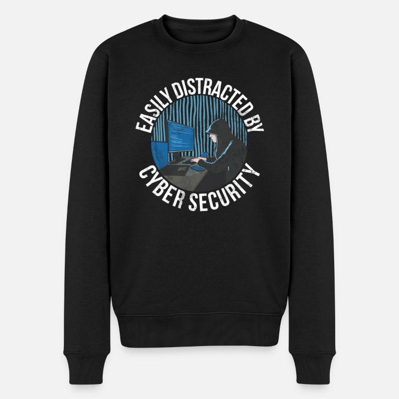 Cyber security hacker hacking - Men's Premium Organic Jumper - black