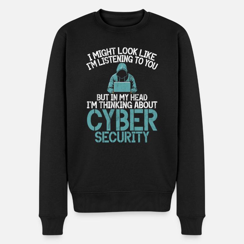 Cyber-sicherheits-hacker-hacking - Männer Premium Bio Pullover - Schwarz