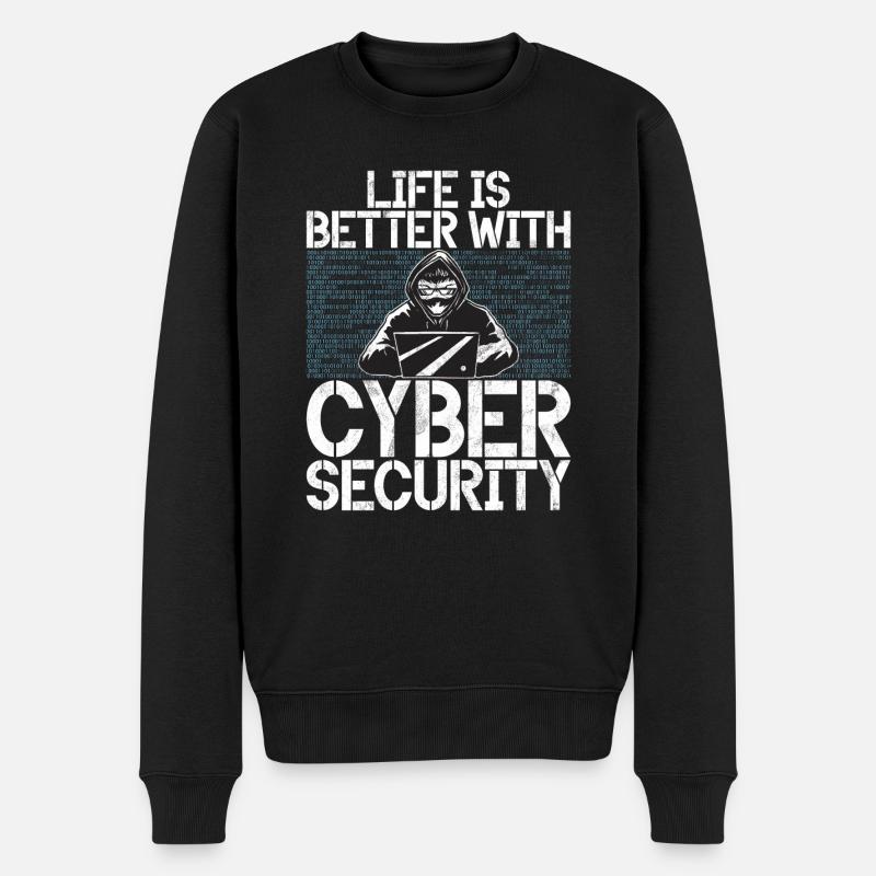 Cyber-sicherheits-hacker-hacking - Männer Premium Bio Pullover - Schwarz