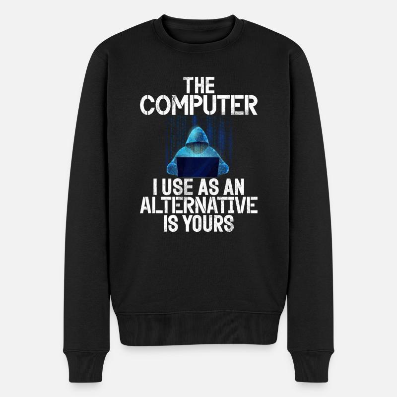 Cyber-sicherheits-hacker-hacking - Männer Premium Bio Pullover - Schwarz