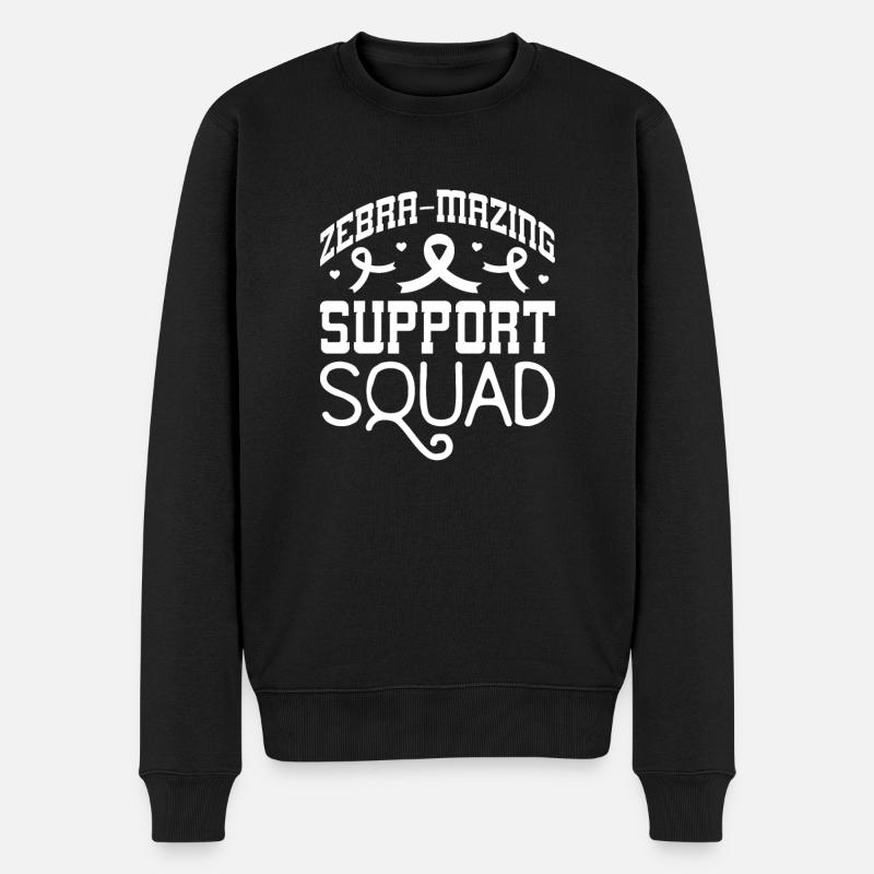 Zebra-mazing support squad - Männer Premium Bio Pullover - Schwarz