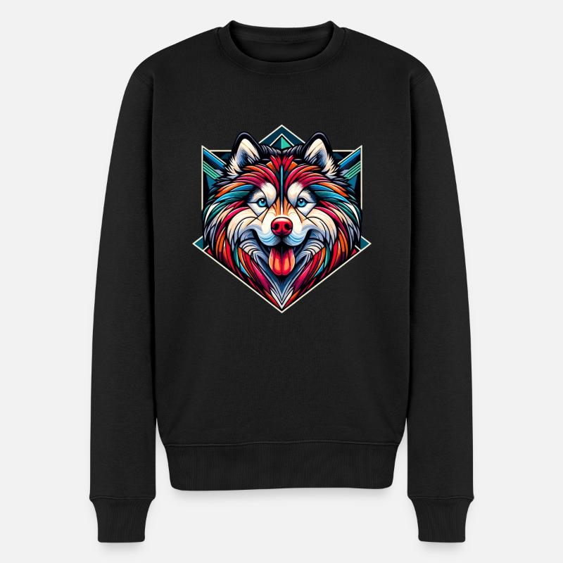Chien Husky Sibérien - Pull Premium bio Homme - noir