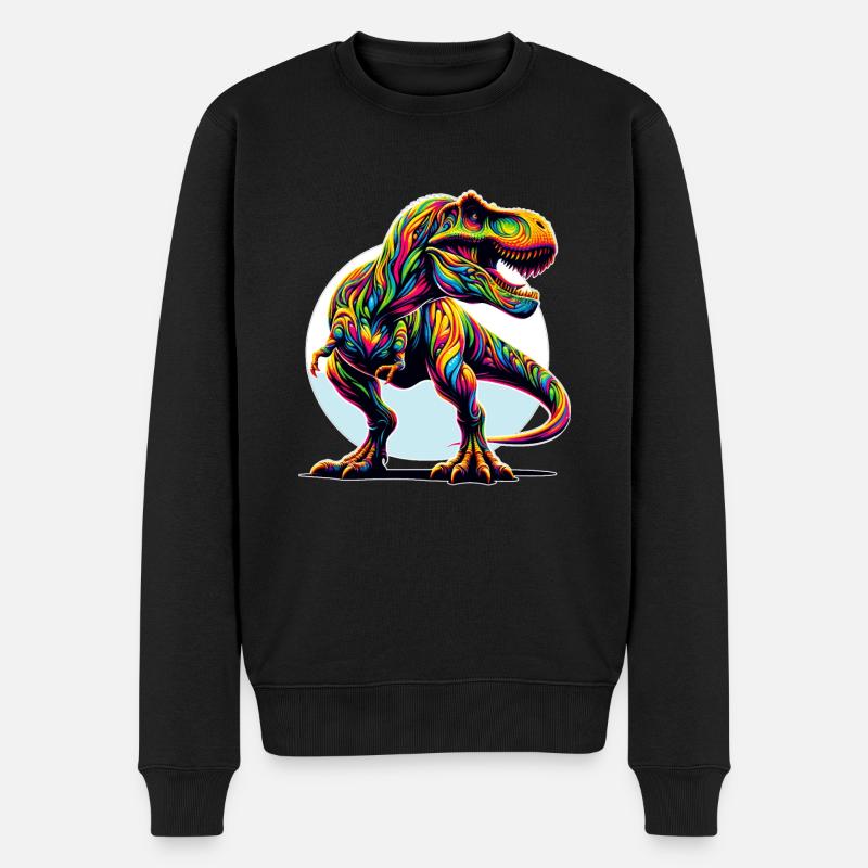 Tyrannosaurus Rex, Dinosaurier - Männer Premium Bio Pullover - Schwarz