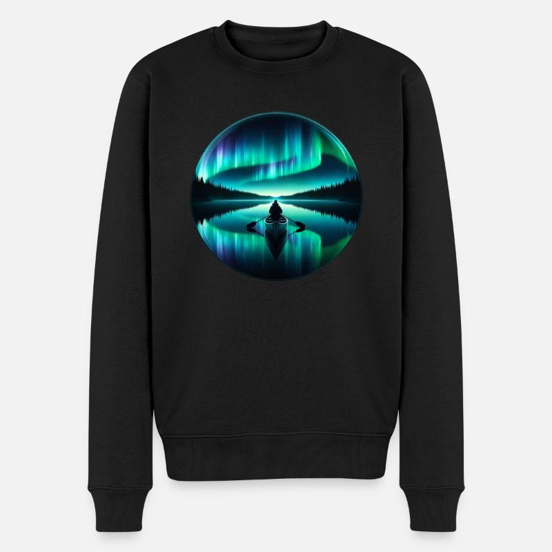 Polarlicht-aurora-verfolger Alaska Wilderness - Männer Premium Bio Pullover - Schwarz