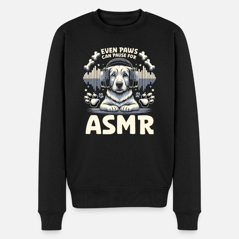 Asmr Whispering Asmr Enthusiast Mindfulness - Männer Premium Bio Pullover - Schwarz