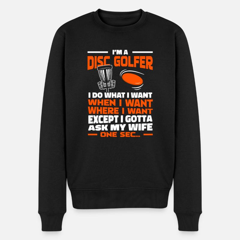 Frisbee Golf Disc Golf - Men's Premium Organic Jumper - black